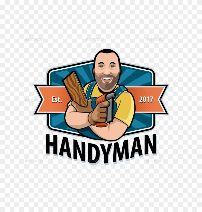 Handyman Fun Mascot Logo - Handyman Logo #1160797