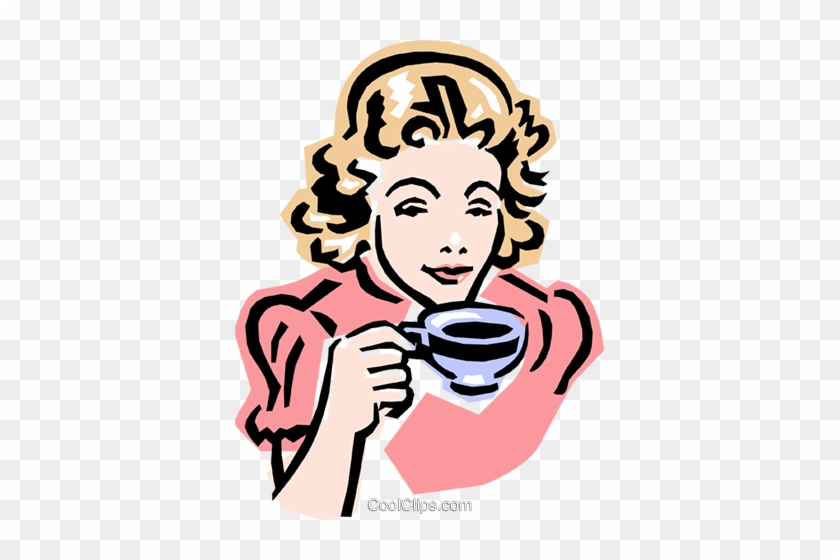 Old-fashioned Woman With Tea Royalty Free Vector Clip - Old-fashioned Woman With Tea Royalty Free Vector Clip #1160940