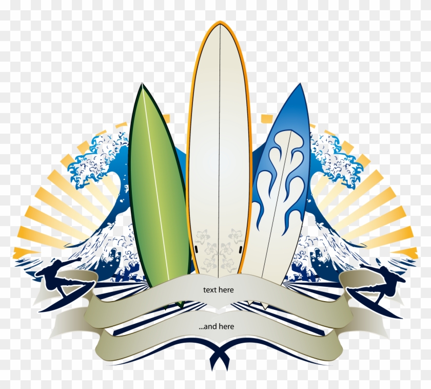 Big Wave Surfing Banner Surfboard - Surfboard1 Greeting Card #1161049
