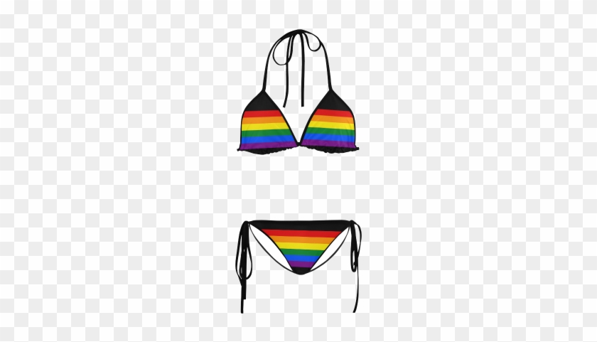 Gay Pride Rainbow Flag Stripes Custom Bikini Swimsuit - Lhasa Apso Dog Custom Bikini Swimsuit #1161088