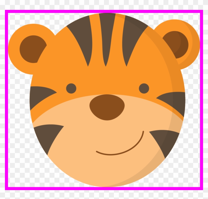 Shocking Jungle Animals Faces Baby Shower Board Pics - Cute Tiger Face Clip Art #1161090
