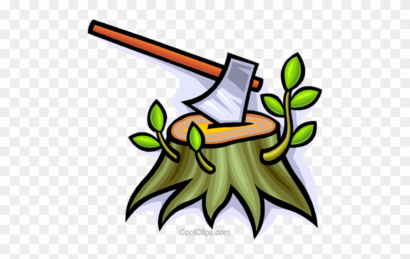 Axe With A Tree Stump Royalty Free Vector Clip Art - Put The Ax To The Root By Apostle Christine Gooden #1161102