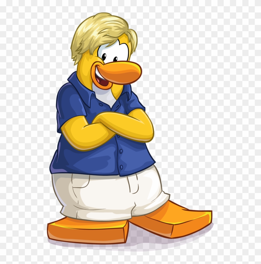 Blond Male Duck Cartoon Mascot - Teen Beach Club Penguin #1161280