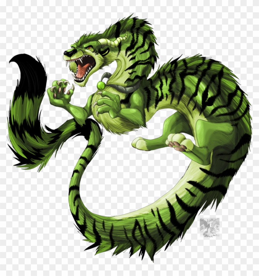 Chinese Dragon And Tiger Drawings For Kids - Green Tiger Dragon #1161505