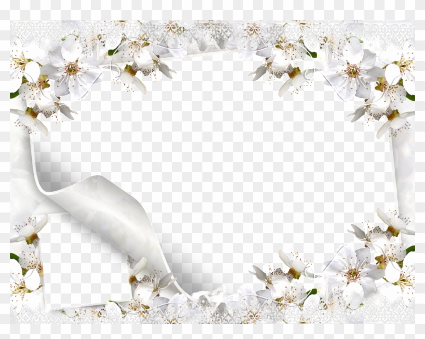 Wedding Microsoft Powerpoint Wallpaper - White Flower Frame Png - Free  Transparent PNG Clipart Images Download