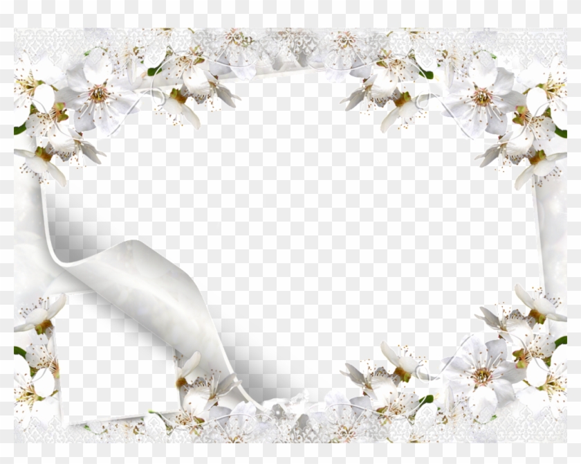 Wedding Microsoft Powerpoint Wallpaper - White Flower Frame Png #1161913