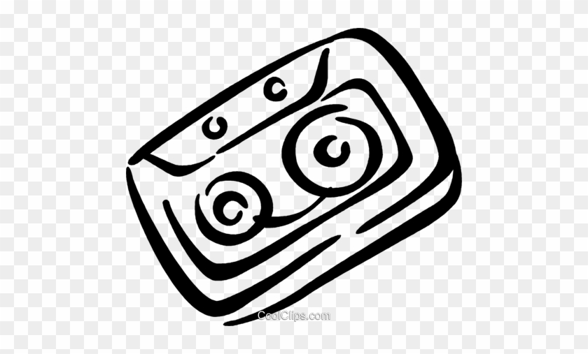 Cassette Tape Royalty Free Vector Clip Art Illustration - Line Art #1161981