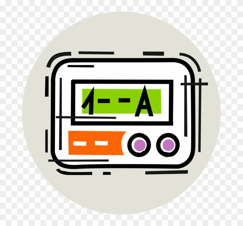 Vector Illustration Of Beeper Or Pager Wireless Telecommunications - Circle #1162197