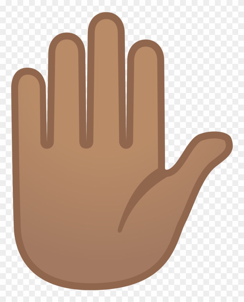 Raised Hand Medium Skin Tone Icon - Raised Hand Emoji Png #1162258