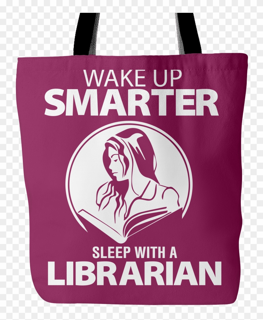 Wake Up Smarter Sleep With A Librarian Tote Bag - Smart Girl Book Wall Art Sticker Decal Brown, Size #1162492