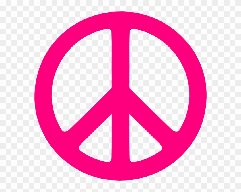 Hot Pink Peace Sign Clip Art At Clker - Pink Peace Sign Clip Art #1162495