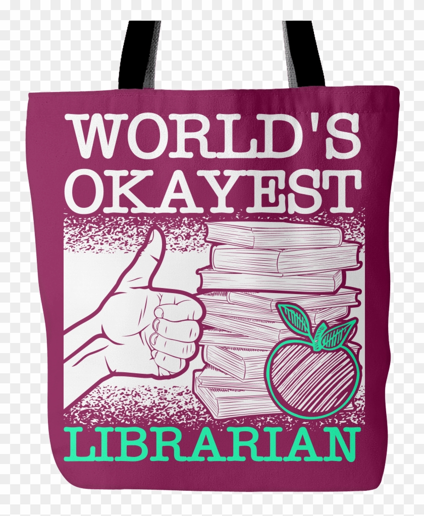 World's Okayest Librarian Tote Bag - White Train - Hardcover #1162521