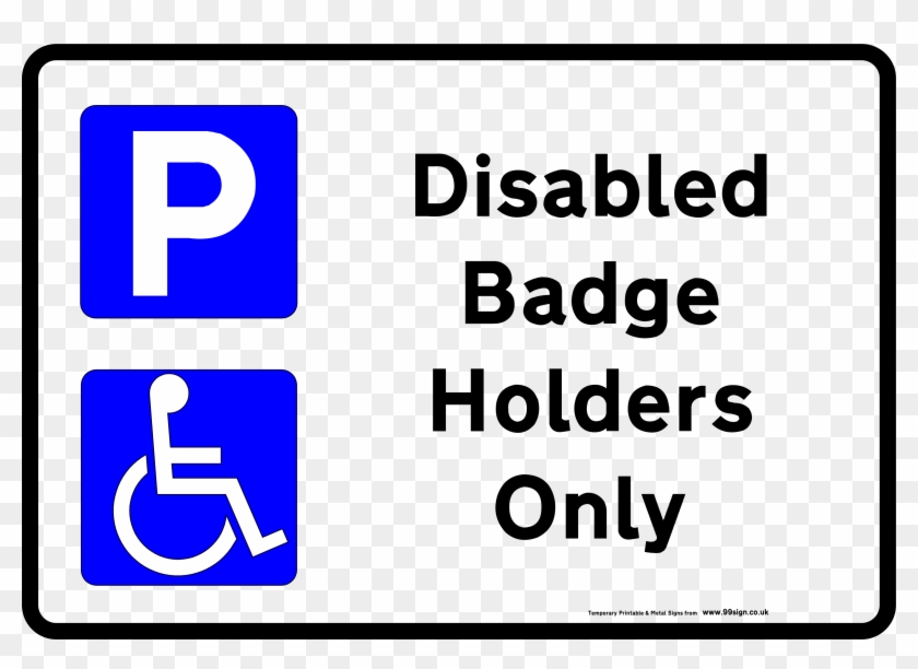 Printable Disabled Parking Sign Low Cost Vinyl Or Free - Disabled Parking Only Sign #1162591