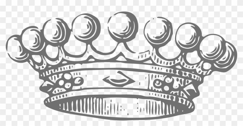 Crown Black And White - Vector Graphics #1162637