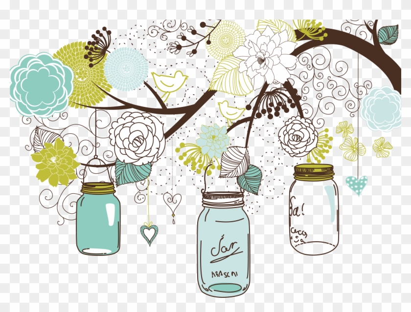 Baby Shower Invites Background Help The Bump - Hanging Mason Jar Clipart #1162686