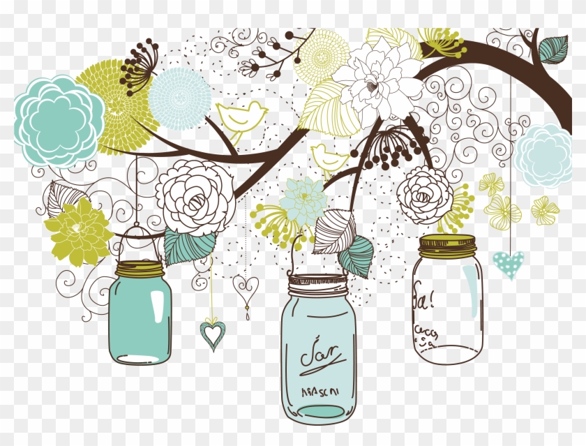 hanging mason jar clip art