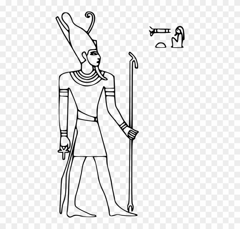 Hieroglyph, Horus, Egypt, Pharaoh, Double, Crown, Ruler - Egyptian Gods Coloring Pages #1162687