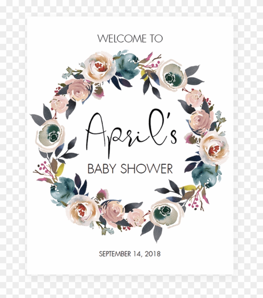 Floral Wreath Welcome To Sign For Boho Shower By Littlesizzle - Floral Welcome Baby Shower #1162688