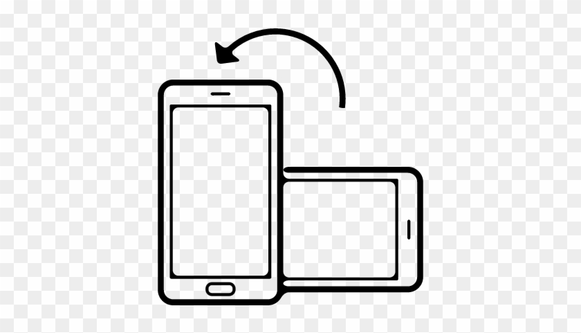 Mobile Phone Symbol In Vertical And Horizontal Vector - Phone Horizontal To Vertical #1162751