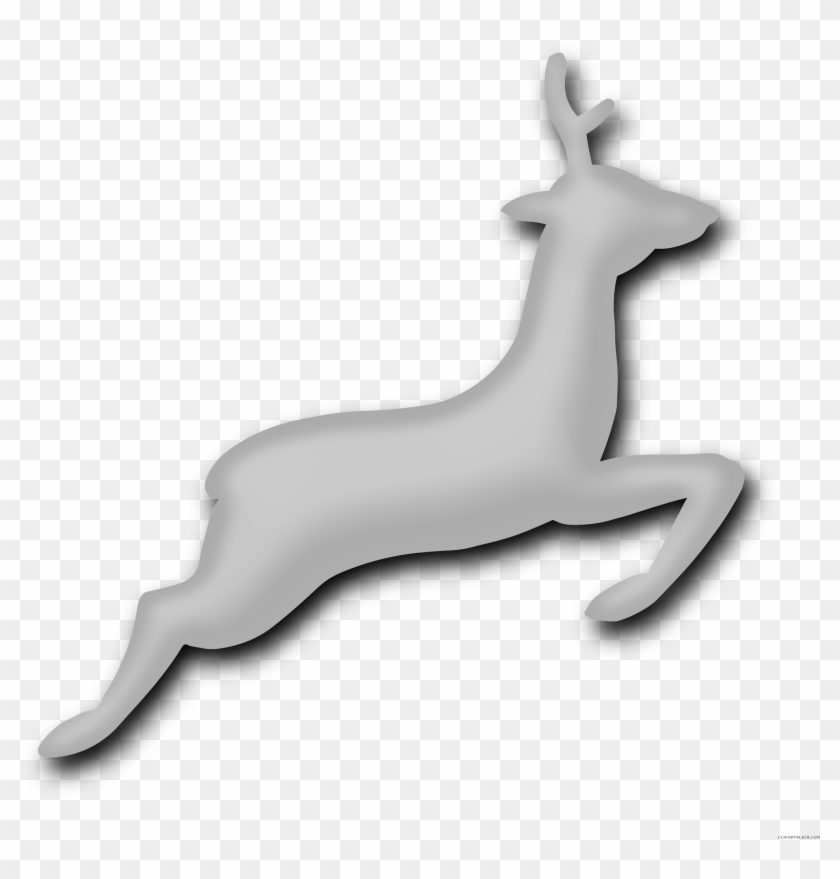 Deer Running Animal Free Black White Clipart Images - Deer #1163012