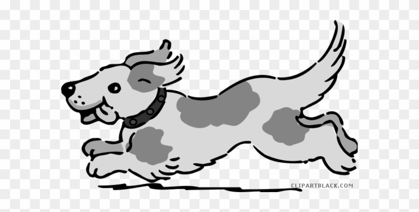 Running Dog Animal Free Black White Clipart Images - Dog Playing With Ball Cartoon #1163021