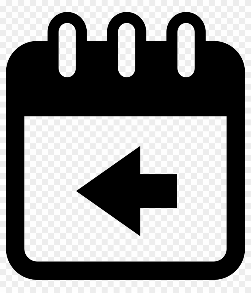 Calendar Interface Symbol With Left Arrow To View Previous - Calendar Icon Black #1163124