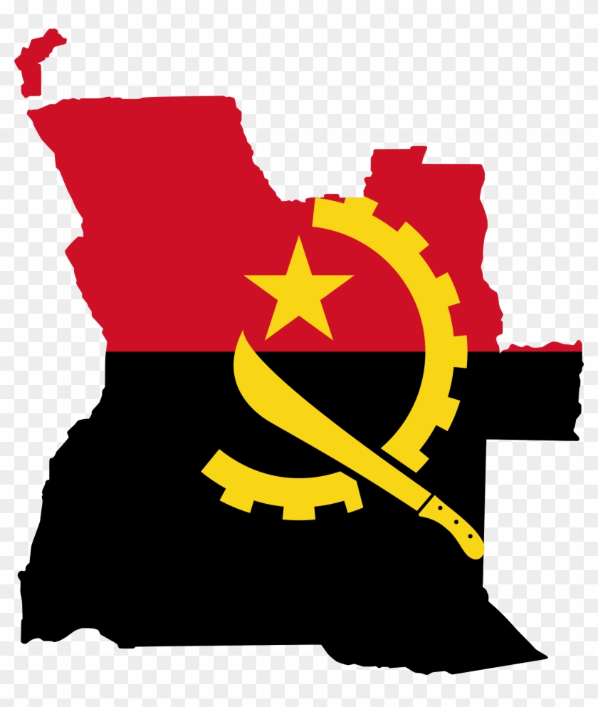 Image Angola Africa Flag With Map Of Svg - Escuela De Evangelizacion San Andres #1163410