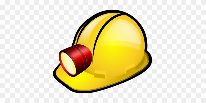 Hardhat, Helmet, Lamp, Mining - Hard Hat With Light Clip Art #1163409