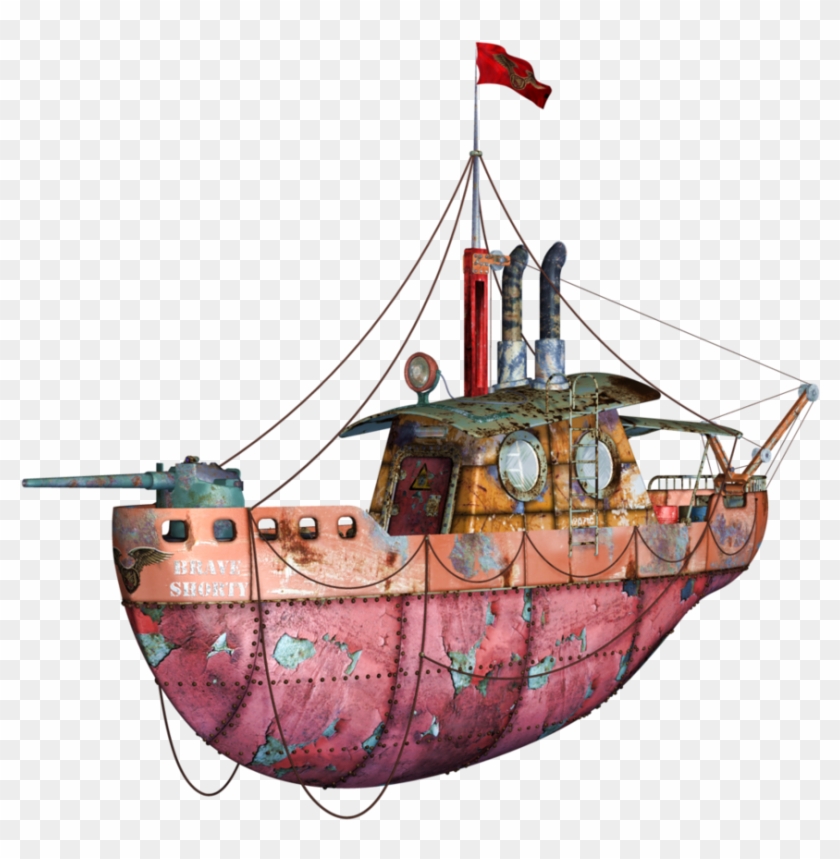 Steampunk Flying Tug Boat 01 Png Stock By Roy3d On - Steampunk Boat #1163511