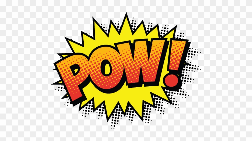 Wow Graphic On Think Big Website Design Page - 3drose Pow Orange Lettering On Yellow Picture Burst, #1163766