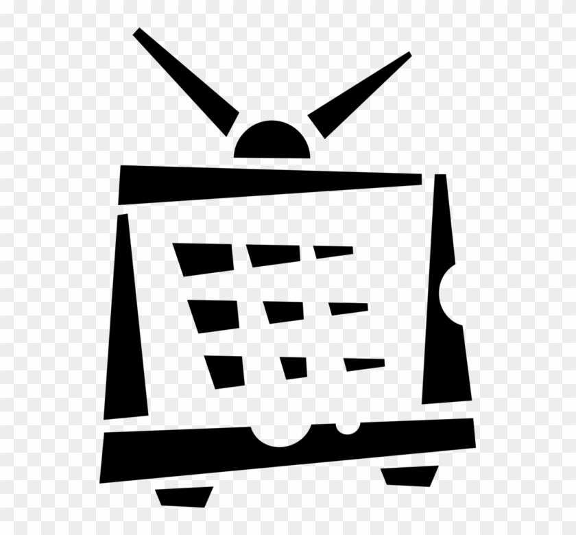 Vector Illustration Of Television Or Tv Set Mass Medium, - Vector Illustration Of Television Or Tv Set Mass Medium, #1163812