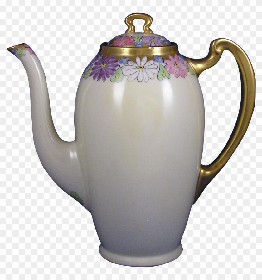 Lenox Belleek Arts & Crafts Enameled Floral Motif Coffee - Porcelain #1164250
