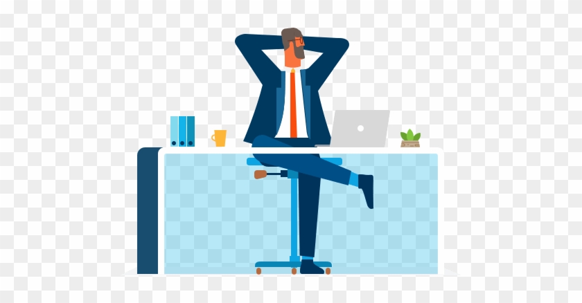 Guy Lounging At Desk Using Project Management Tools - Management #1164407