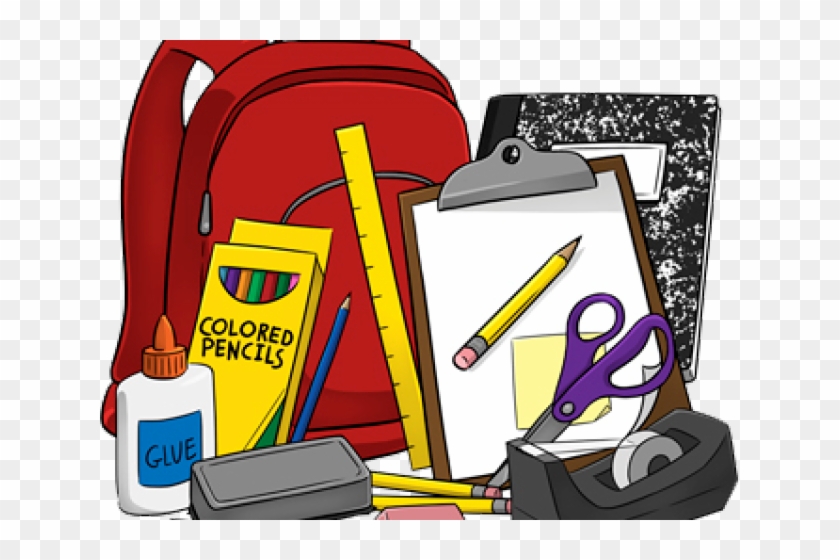 Images Of School Supplies - High School School Supplies Cartoon - Free  Transparent PNG Clipart Images Download