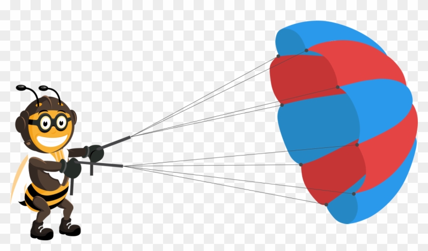 Com Bee Parachute - Cartoon #1164559