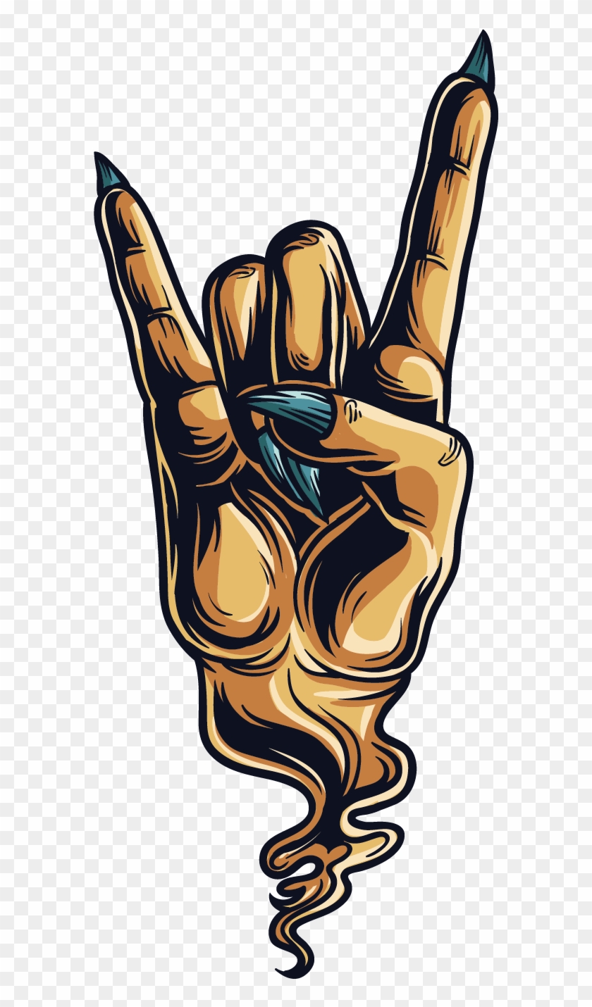 Sign Of The Horns Devil Hand Gesture Sticker - Devil's Hand Png #1164569