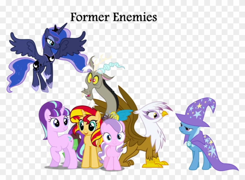 Former Enemies 灷 Pony Princess Luna Rarity Sunset Shimmer - My Little Pony Reformed Villains #1164663