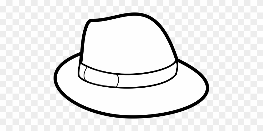 Fedora, Hat, Clothing, Fashion, Retro - Hat Outline Png #1165400