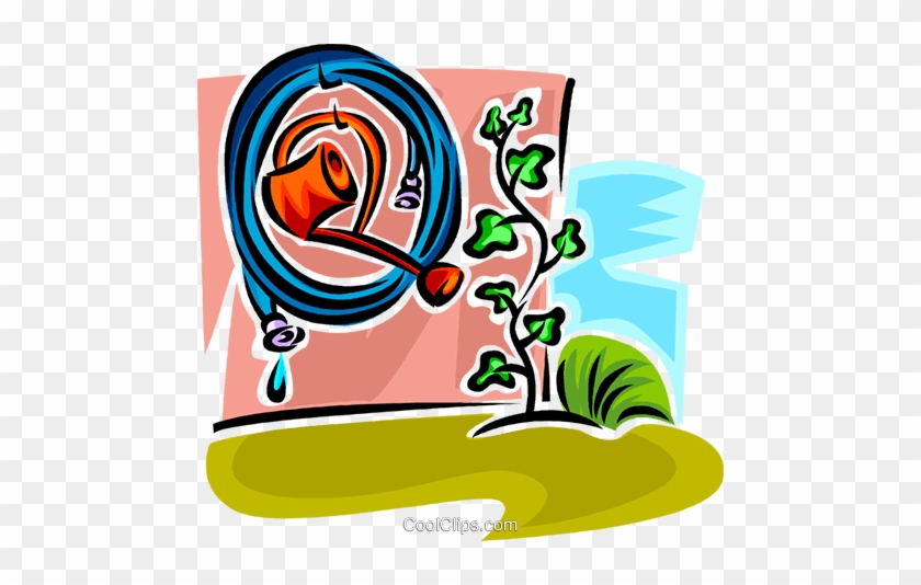 Watering Can And Garden Hose Royalty Free Vector Clip - Watering Can And Garden Hose Royalty Free Vector Clip #1165591