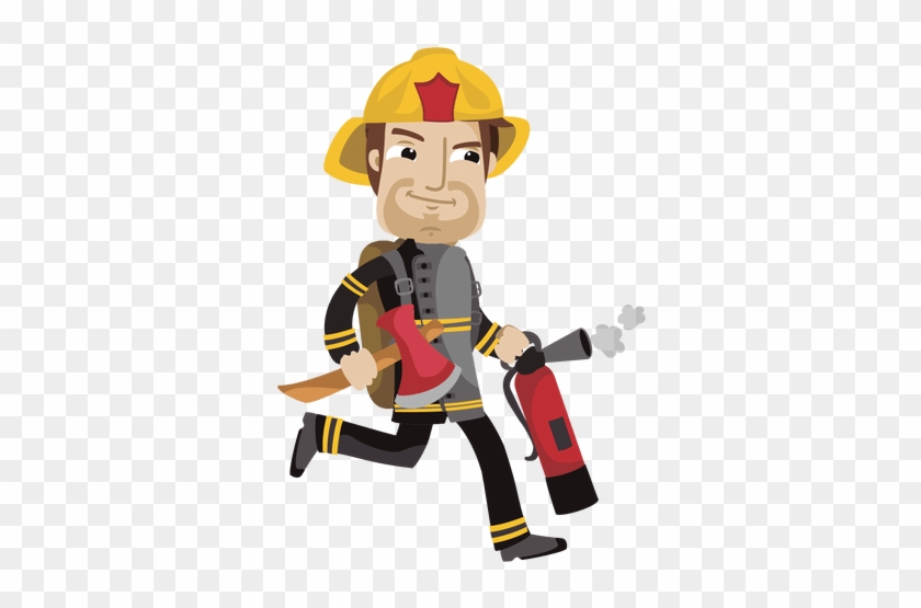 Desenhos Animados Bombeiro Ocupado Transparent Png - Fireman Cartoon Png #1165632