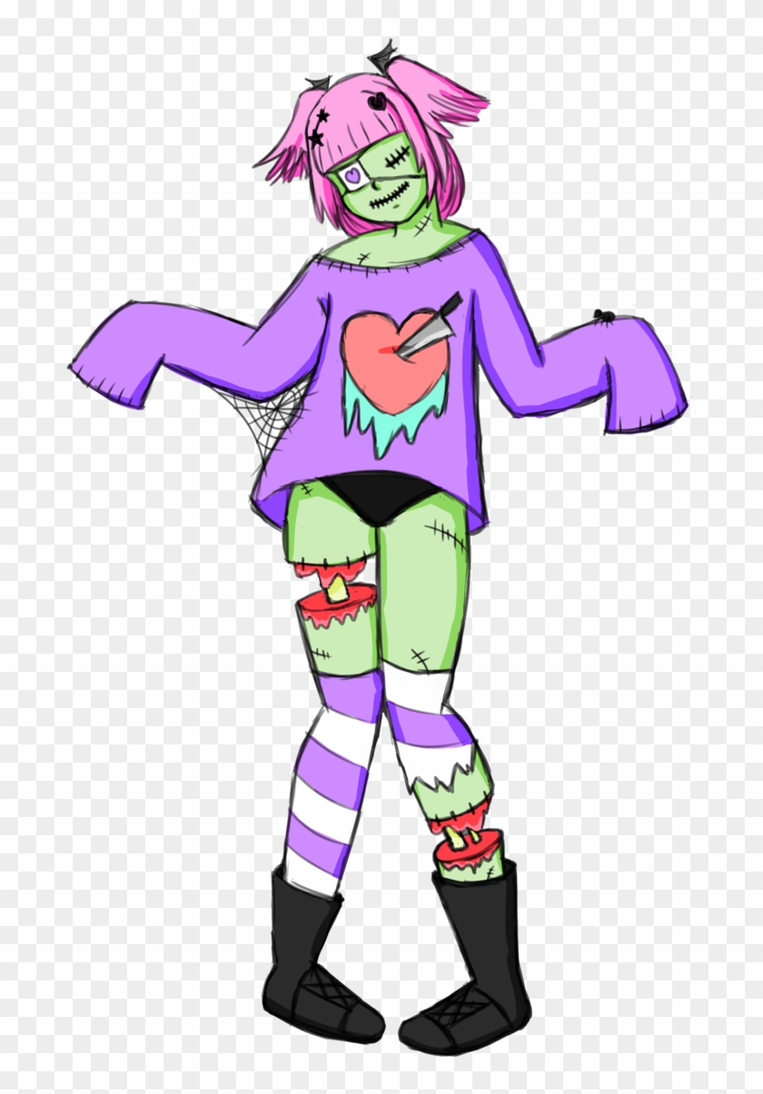 cute zombie girl cartoon