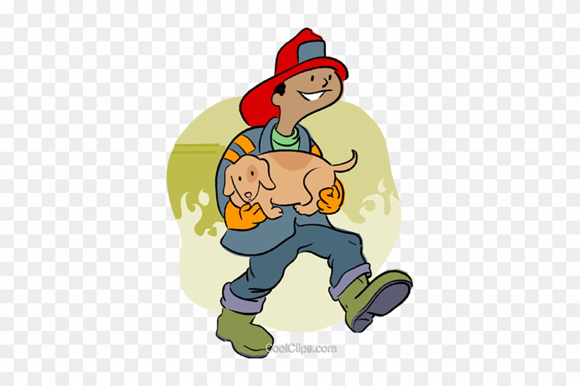 Bombeiro Livre De Direitos Vetores Clip Art Ilustração - Firefighter Saving Someone Clipart #1165655