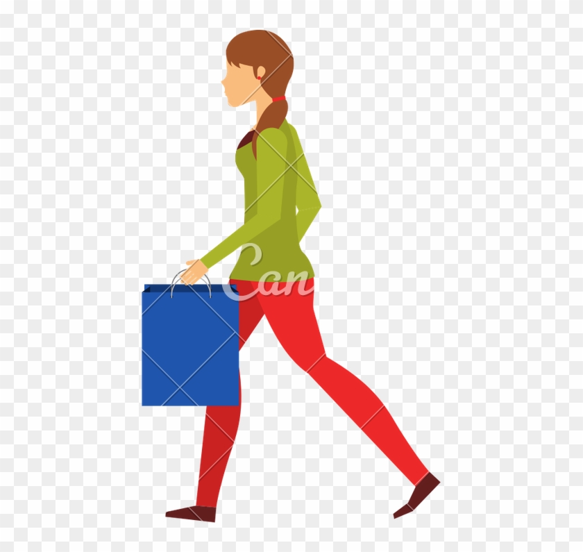 Person With Shopping Bags - Vector Graphics #1165742
