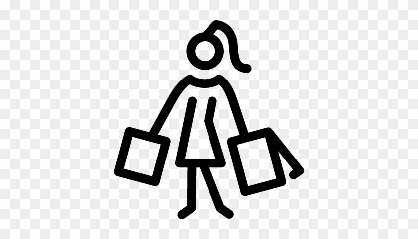 Woman Shopping Vector - Girl Shopping Icon Png #1165747