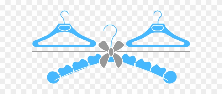 Blue And Grey Baby Hangers Clip Art At Clker - Cabide De Roupas Png #1165857