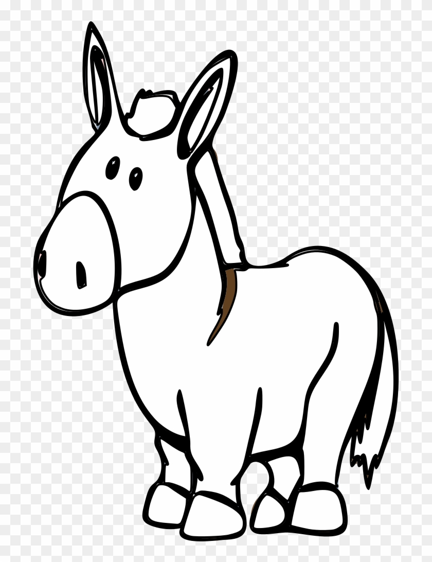 Donkey Cartoon - Black And White Cartoon Image Of Donkey #1166026