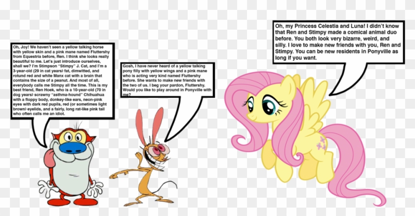 Fluttershy Meets Ren And Stimpy By Darthraner83 - Ren And Stimpy #1166092