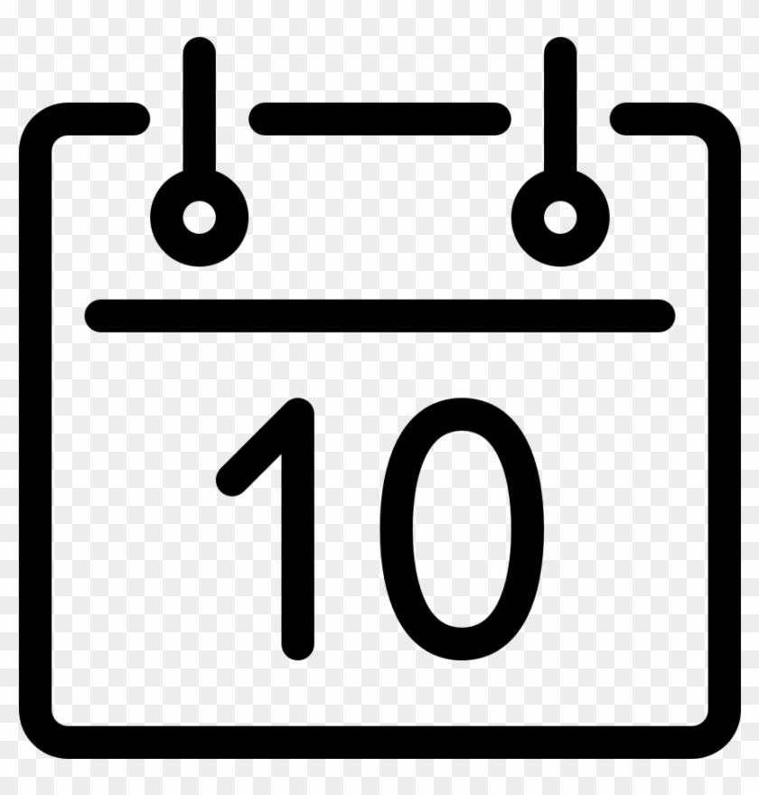Calendar Date 10 Calendar Date 10 Calendar Date - Calendar Line Icon Png #1166133