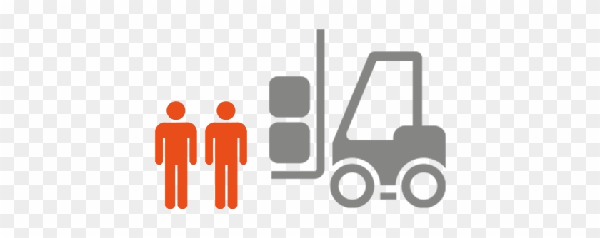 Forklift And Shippers Icon - 2 Person Logo #1166491