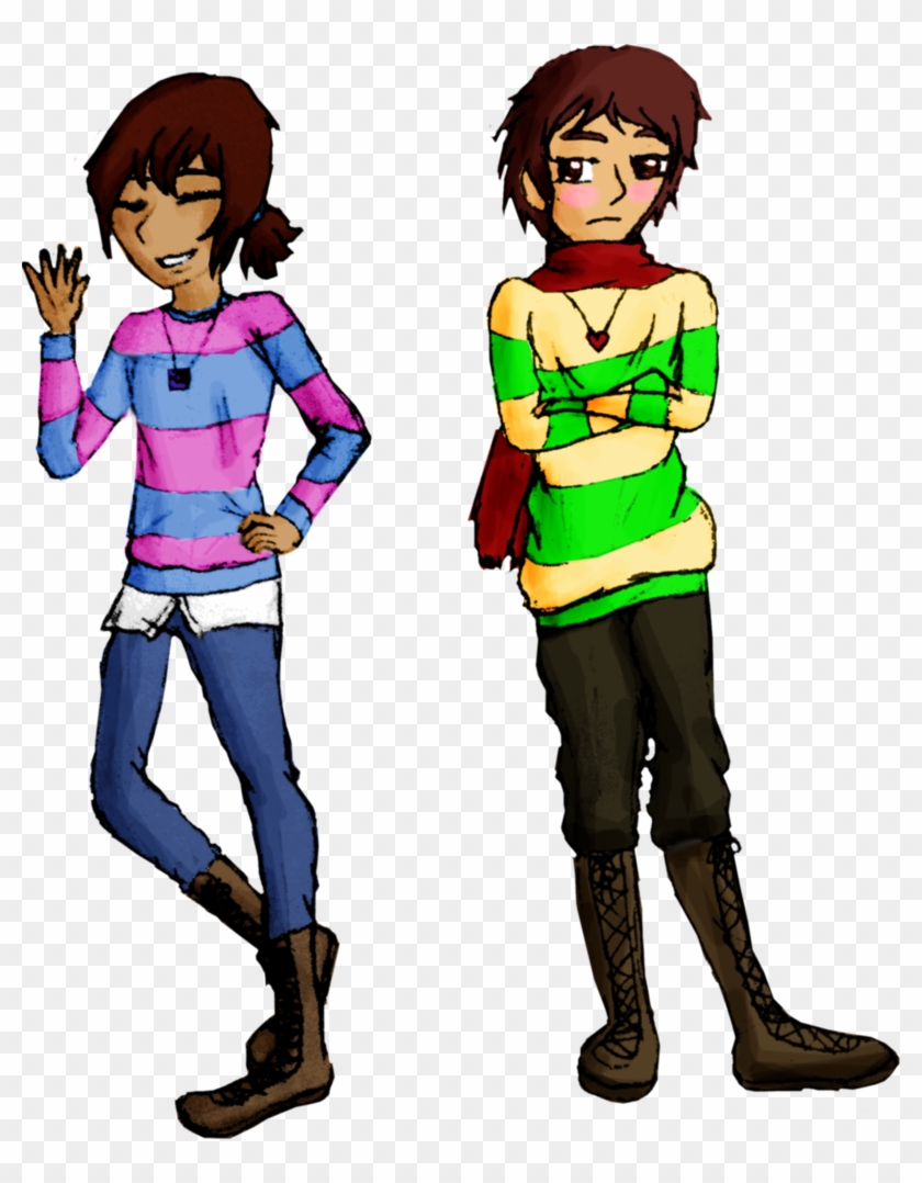 Teen Frisk And Chara By Asdflover4 - Teen Frisk And Chara #1166524